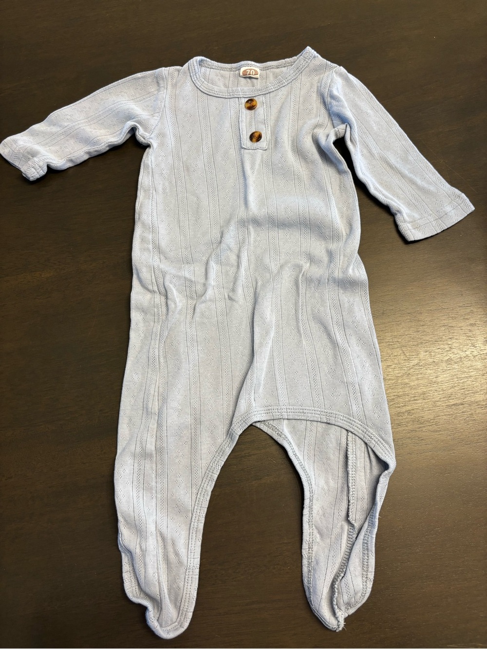 Light Blue Knit Baby One-Piece